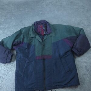 Vintage Tradition Jacket Mens XL Blue Green Insulated Ski Parka Southwestern 90s